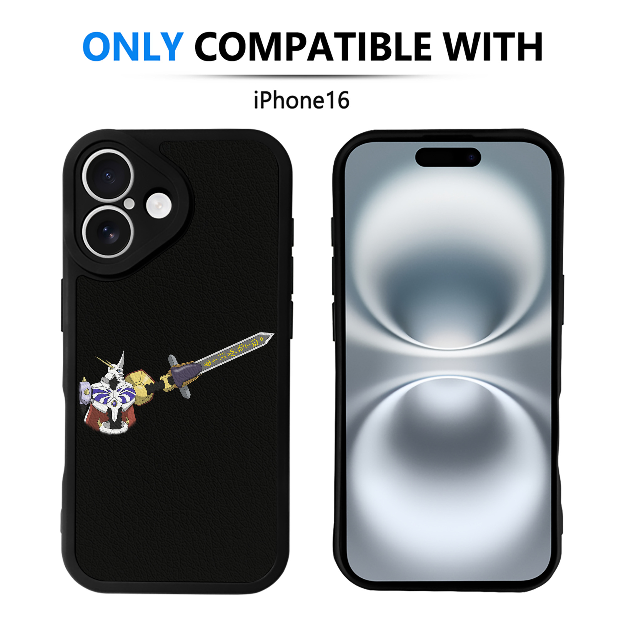 （画像用） Digimon デジタルモンスター/デジモン 【iPhone 16シリーズ対応】シリコンスマホケース（レザー調） 材質：シリコン
